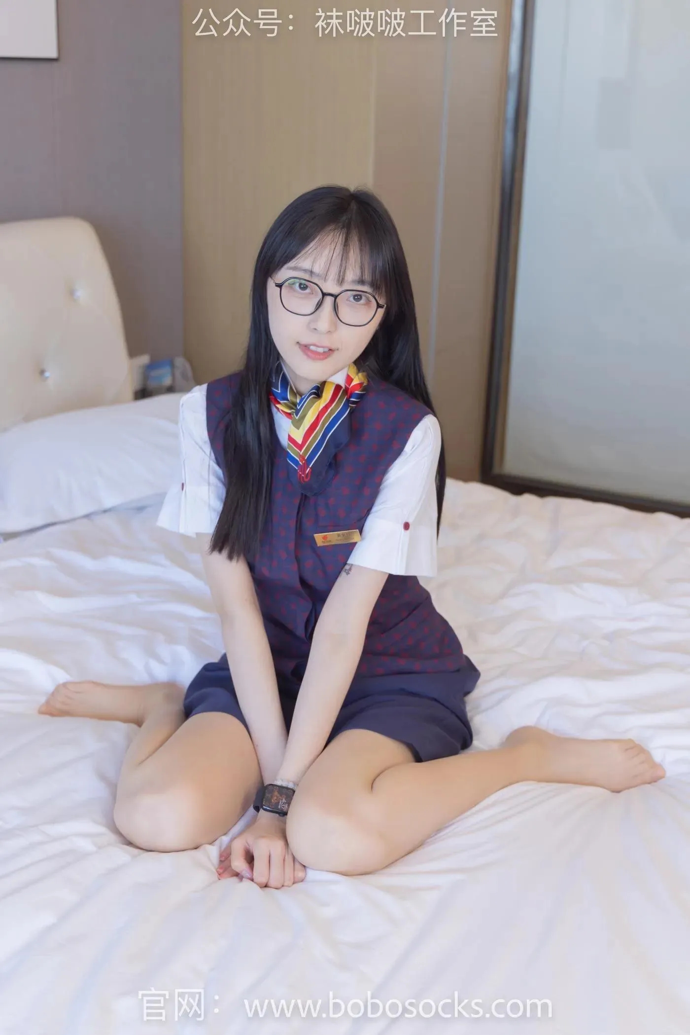 [BoBoSocks袜啵啵]NO.115 稚予-平底鞋、肉丝、空姐制服 [136P]插图